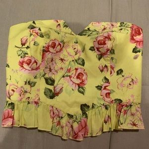 strapless peplum top NWT